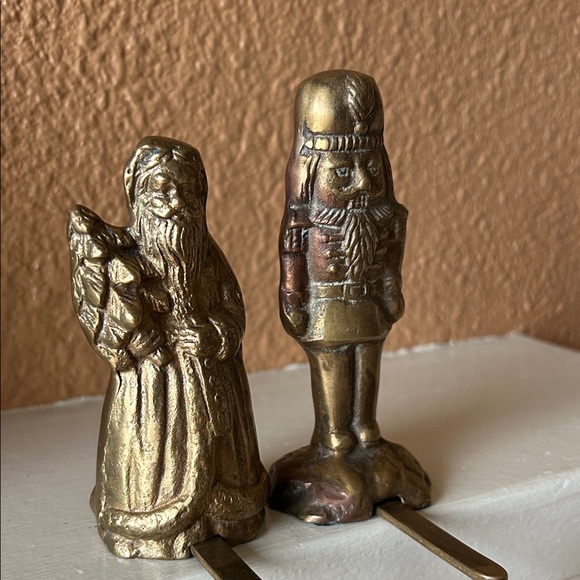 Vintage Solid Brass Stocking Holders - Picture 2 of 10